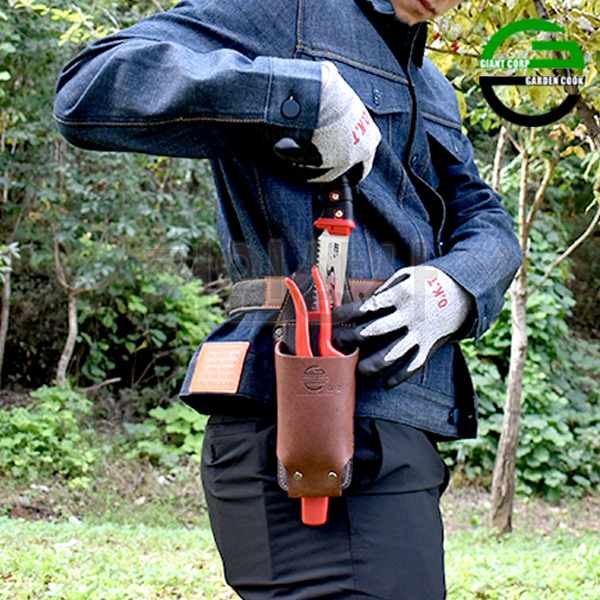 가든쿡 가죽 2구 전정가위집 GL-2/ 전지 가위집 원예 공구 수납 과수 조경 정원 국산