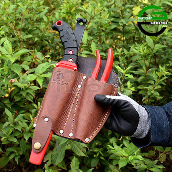 가든쿡 가죽 2구 전정가위집 GL-3 /전지 가위집 원예 조경 정원 접톱 공구 작업 국산