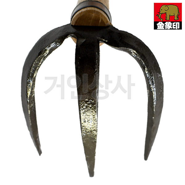 코끼리표 금상인 단조 세발 손갈퀴 / 일제 갈퀴 깔꾸리 쇠스랑 괭이 약초 야전 뿌리 캐기