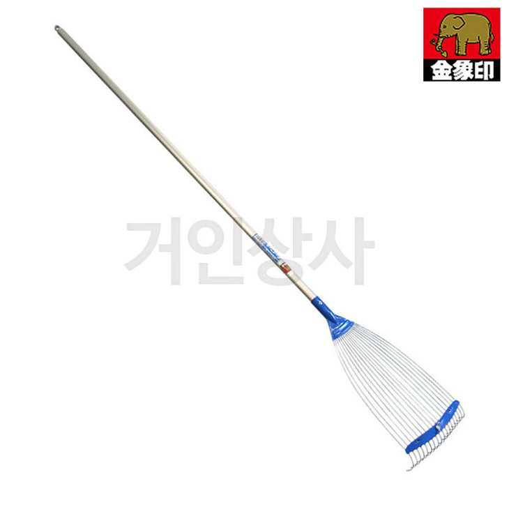 일제 코끼리표 금상인 편강선재 폭조절 쇠갈퀴 알루미늄자루 / 갈퀴 레기 낙엽청소 잔디 정원