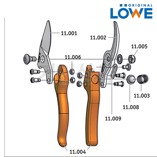 뢰베 전지가위 11 시리즈 교체용 손잡이 (11004) 11.104 용 전정가위 조경가위