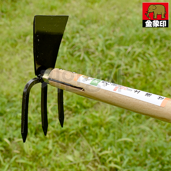 코끼리표 금상인 양날 세발 괭이 그립형 (196574) 약초괭이 텃밭 화단 야전 캠핑 벌초